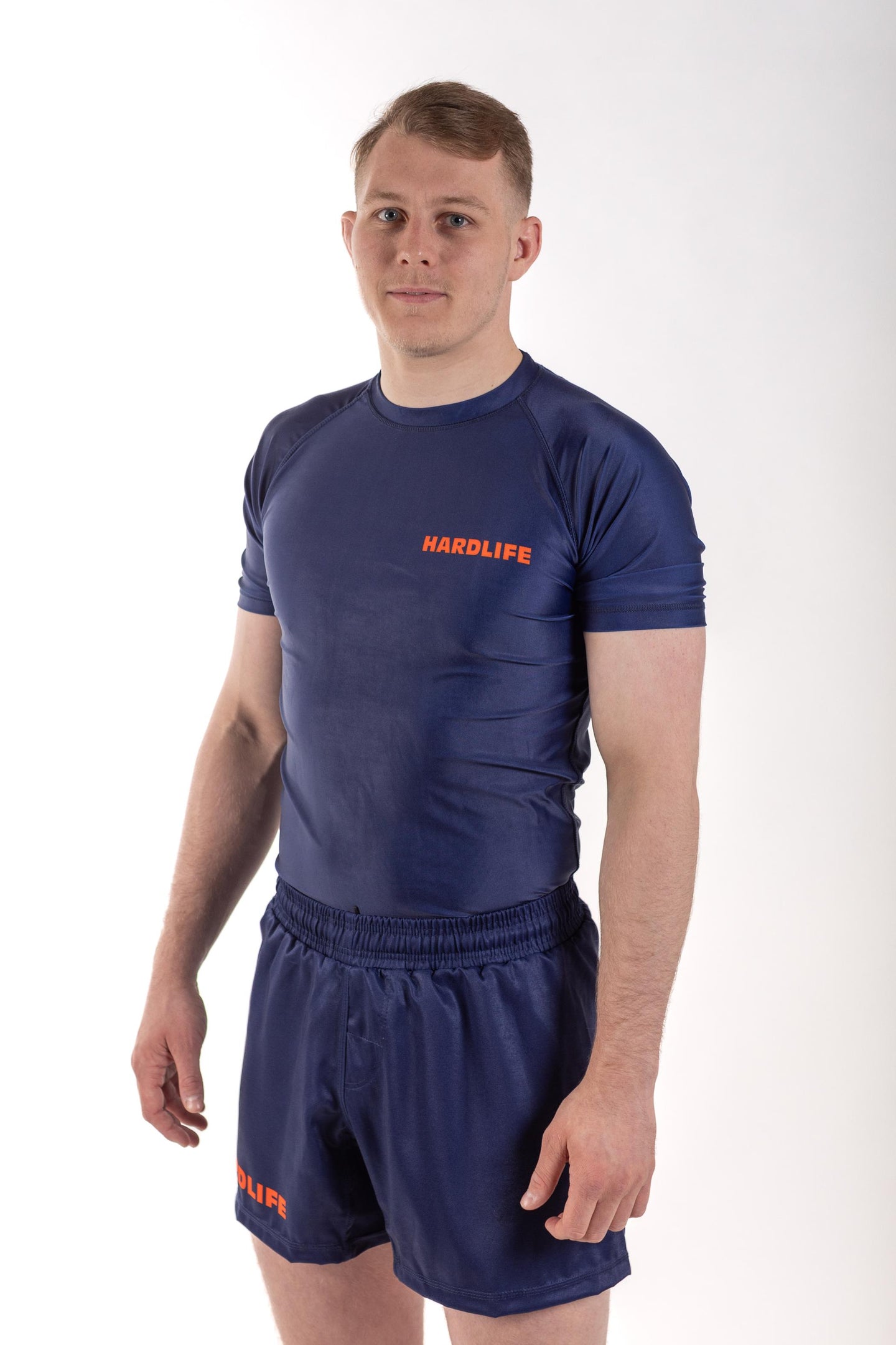 Image of Midnight Blue Rashguard - midnight-blue-rashguard: <p class="MsoNormal">Catering to the dedicated practitioner, the Men's Hardlife Rashguard is your ultimate companion for training and competition